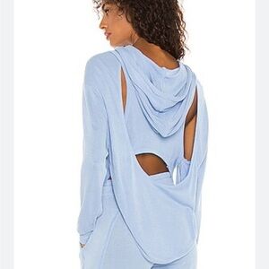 Free People X FP Movement Back Into It Hoodie, Harbor Blue